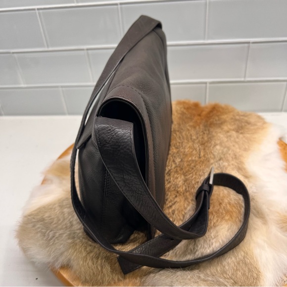 REACTION Kenneth Cole Reaction Brown Soft Leather Messenger Crossbody Bag 11x8” - Picture 6 of 14